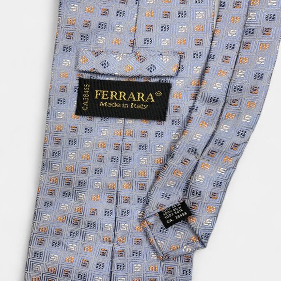 Ferrara Silk Tie Geometric Purple Lavender  Formal Business Dress Italy - Picture 4 of 6
